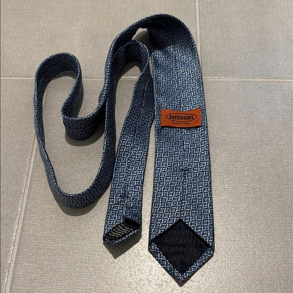 Missoni Blue Patterned Men's Tie - Picture 2 of 2